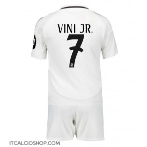 Real Madrid Vinicius Junior #7 Prima Maglia Bambino 2024-25 Manica Corta (+ Pantaloni corti)